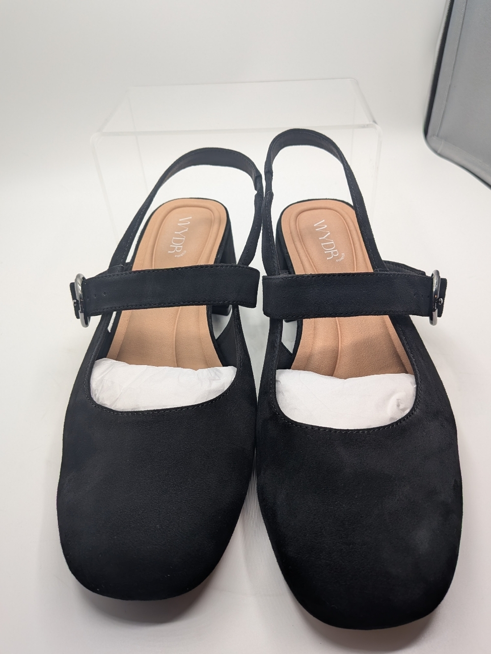 Slingback Mary Jane -NWB-9WW SUEDE Black - Picture 5 of 15
